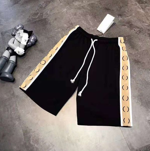 high version spring summer 2021 new reflective ribbon casual loose simple fashion men's and women's shorts, White;black